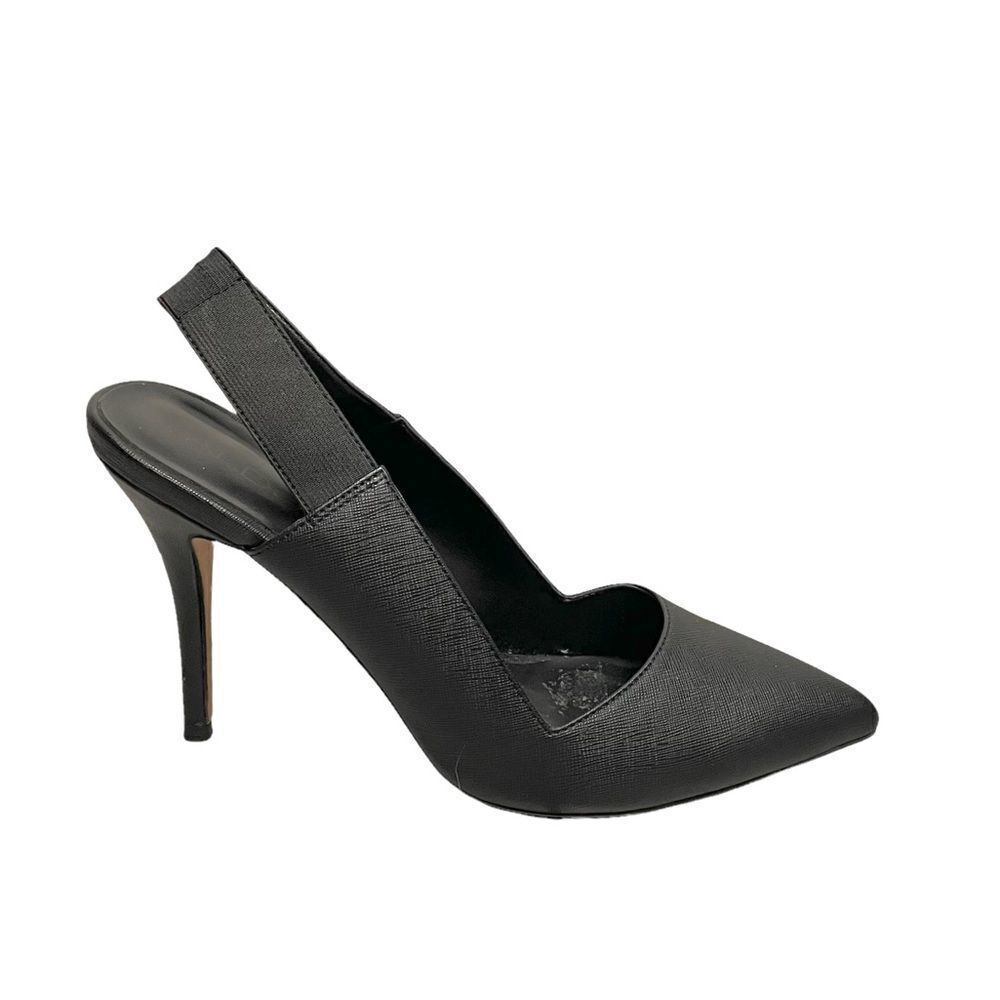 Aldo Textured Pointy Toe Slingback Pumps High Heels Shoes Black 9